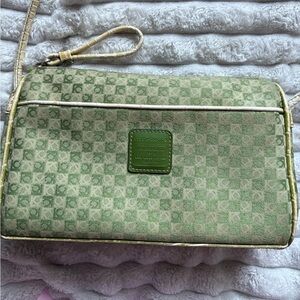 Liz Claiborne Olive Checkered Crossbody Bag